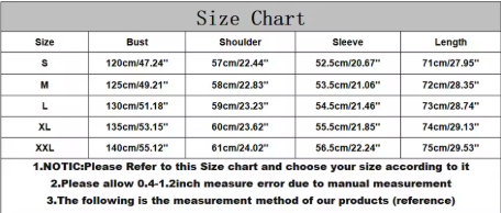 Size guide for Pink Denim Jacket
