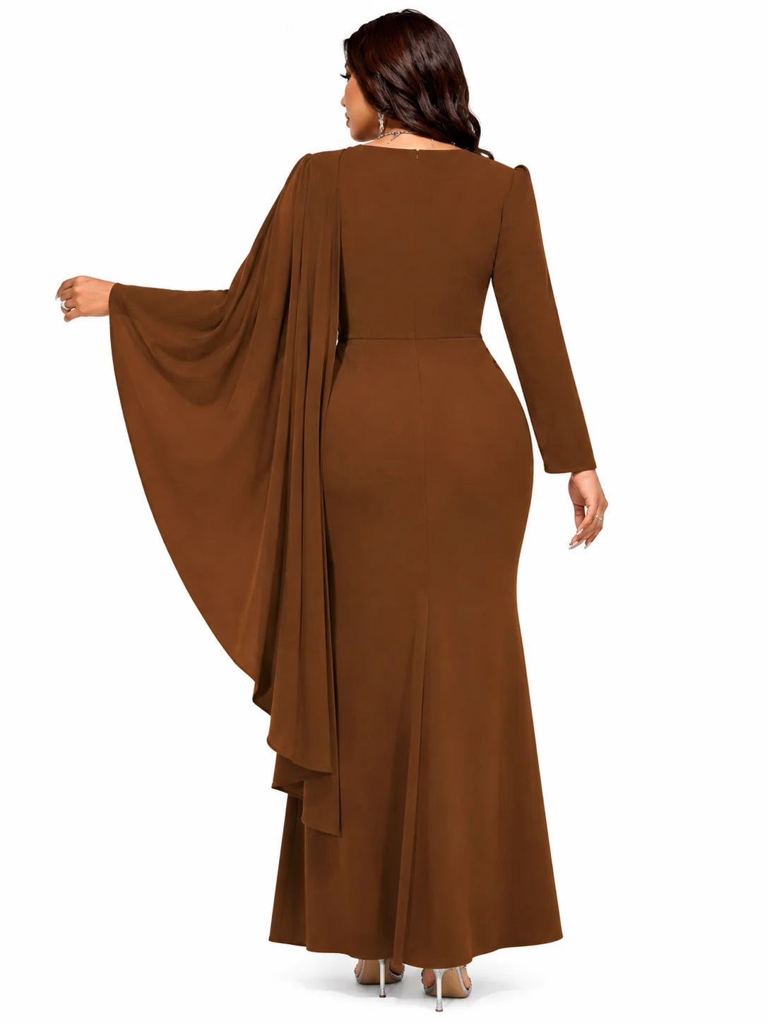 Chocolate Brown Mermaid Maxi Dress