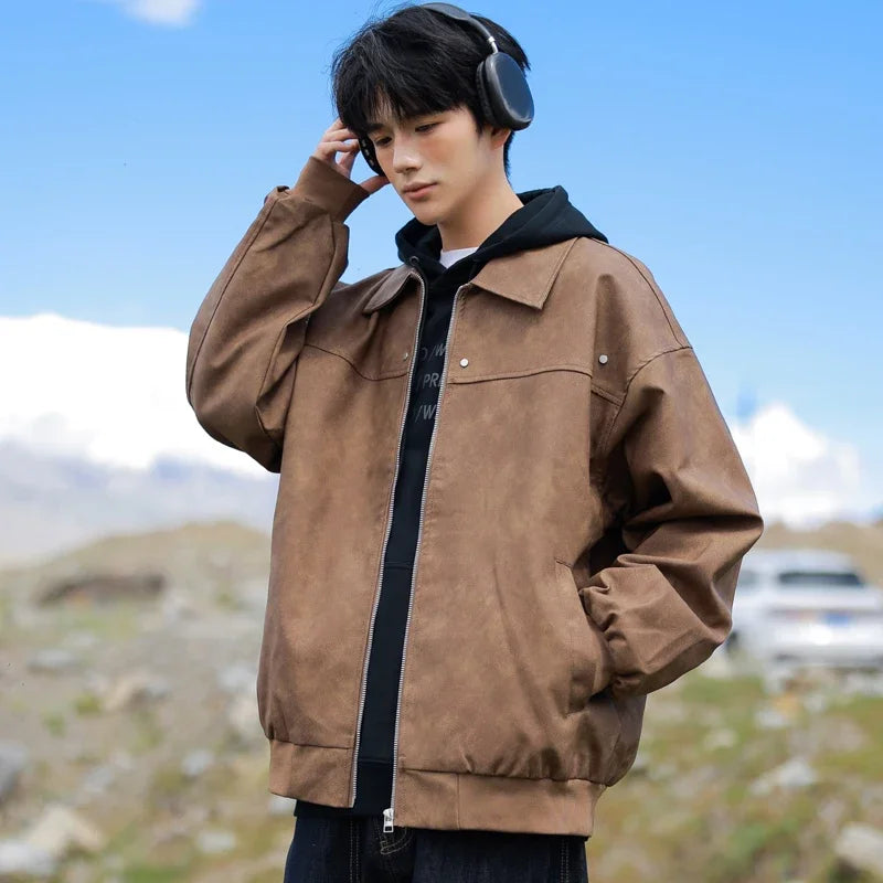 Men’s Brown Biker Jacket