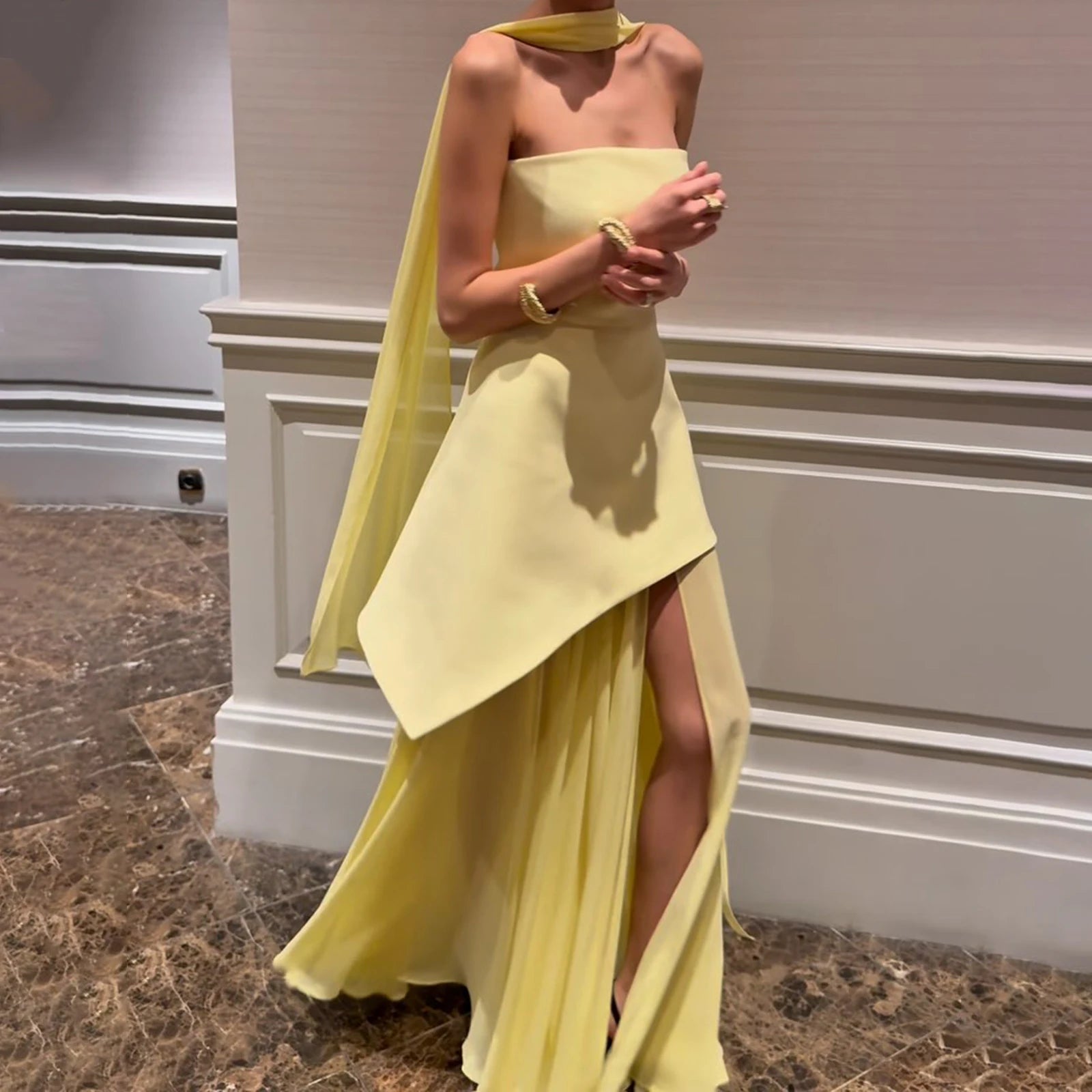 Ruffle Hem Tube Dress