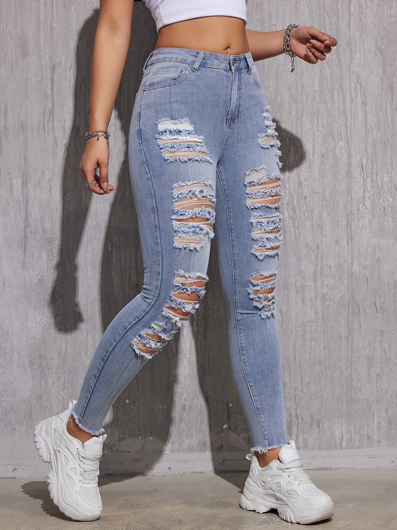 High-Waist Skinny Jeans