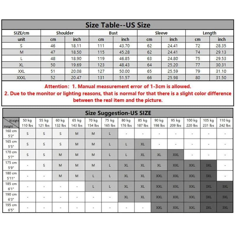 Size guide for Men's Cotton Linen Slim Fit Henry Shirt