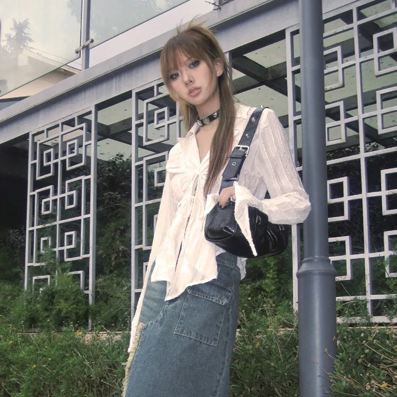 Women's Lace Up Knit shirt