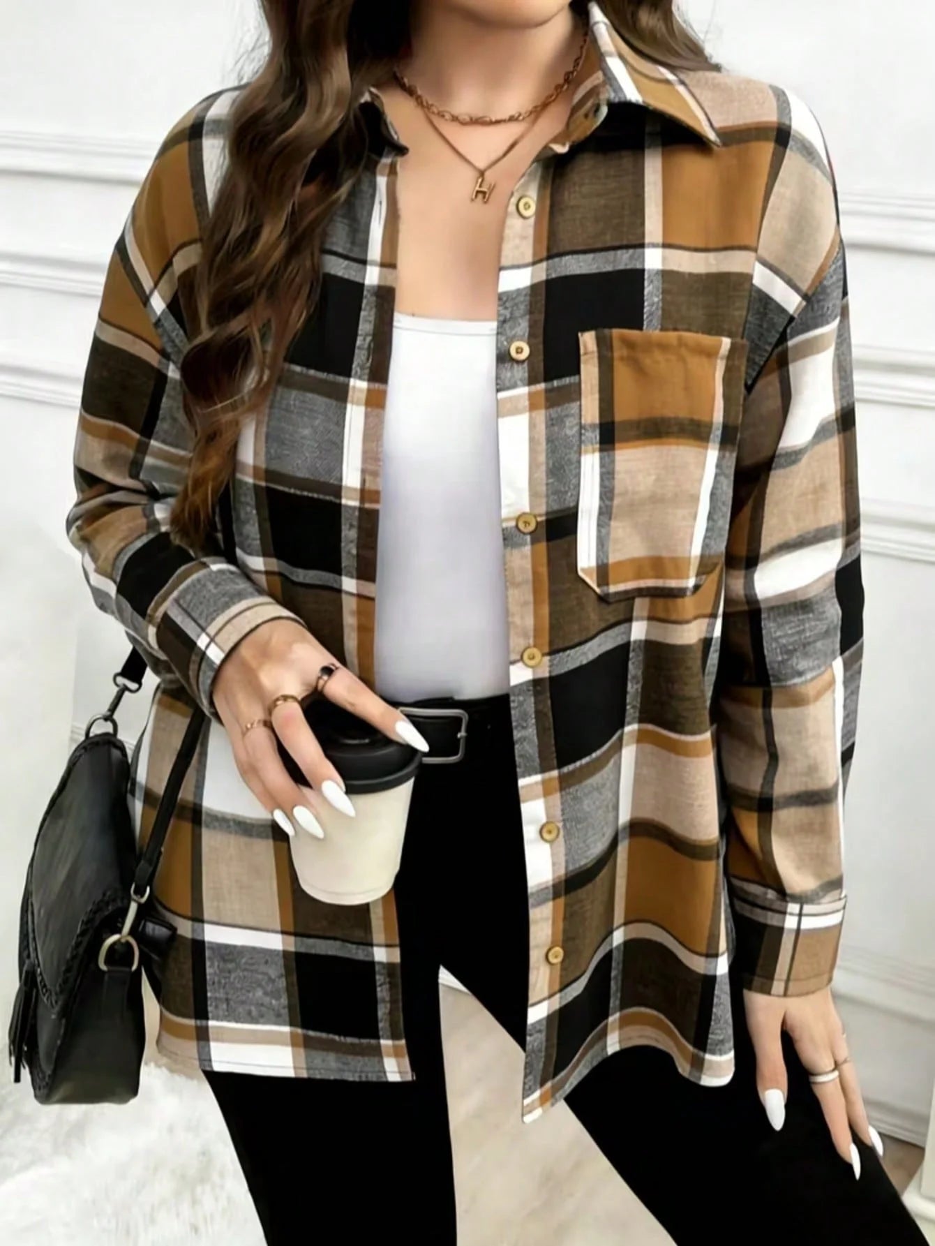 Women’s Plaid Button-Down Flannel Shacket