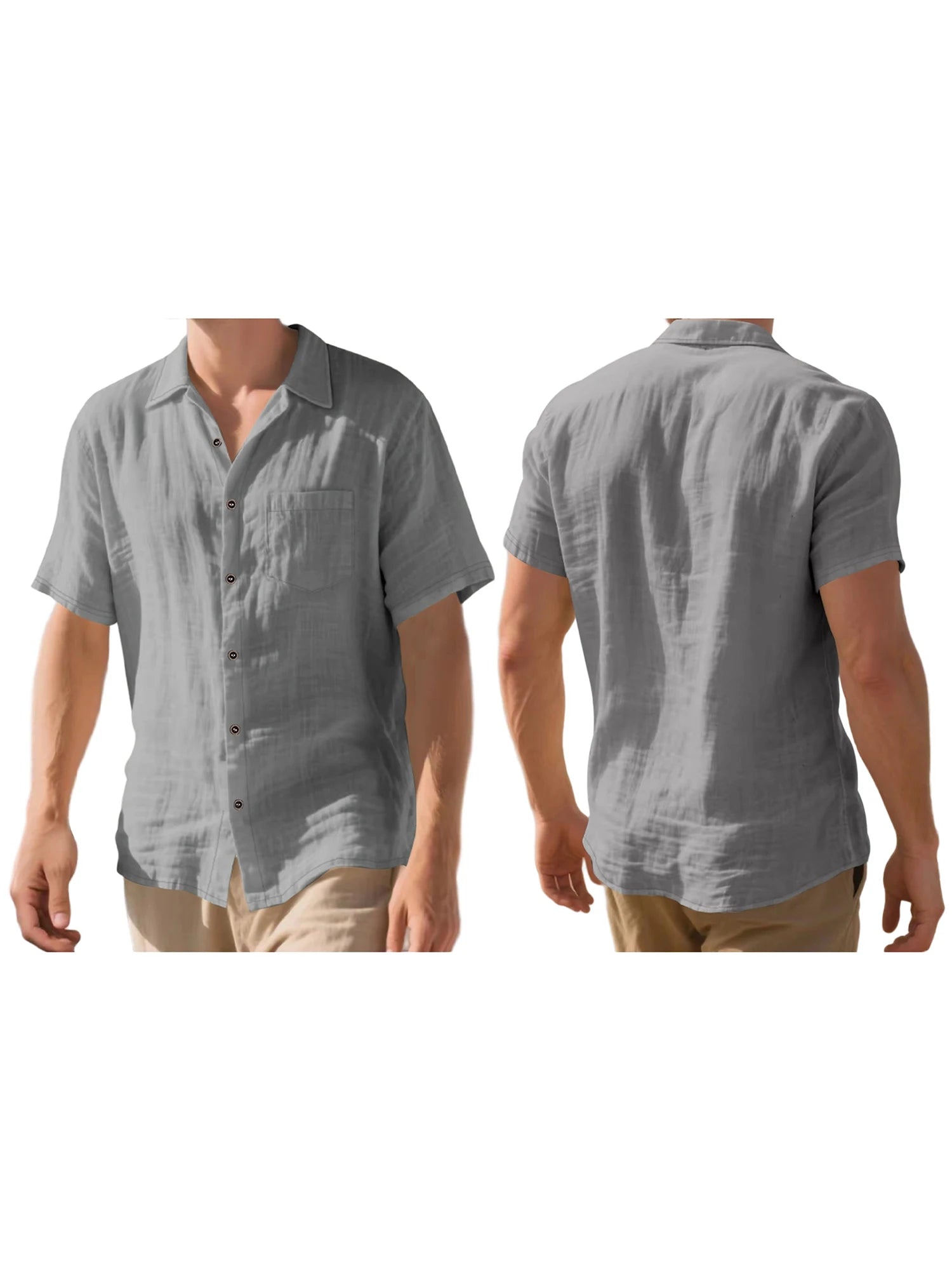Men's Linen Button Shirt