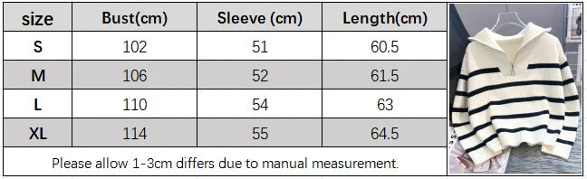 Striped Zip Pullover