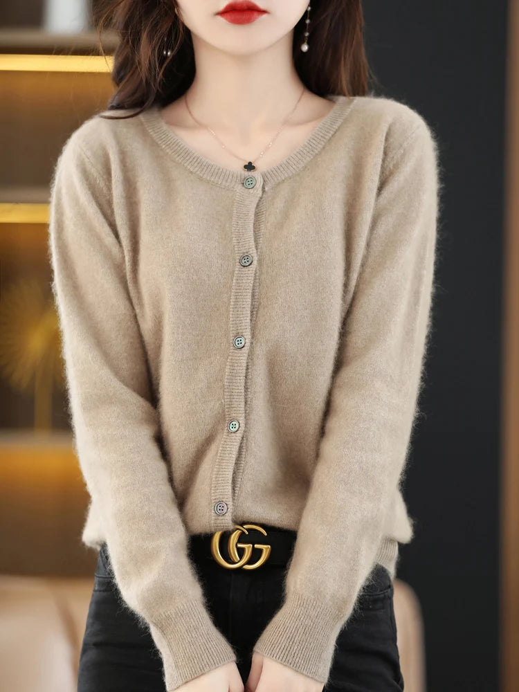 Mink Cashmere Knit Cardigan