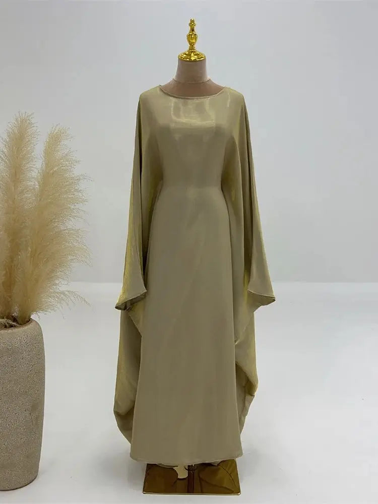 Women’s Summer Satin Butterfly Abaya Dress