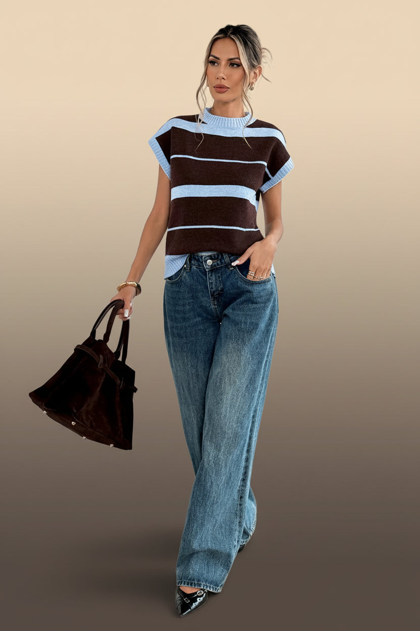 Women's Striped Knit Casual Top