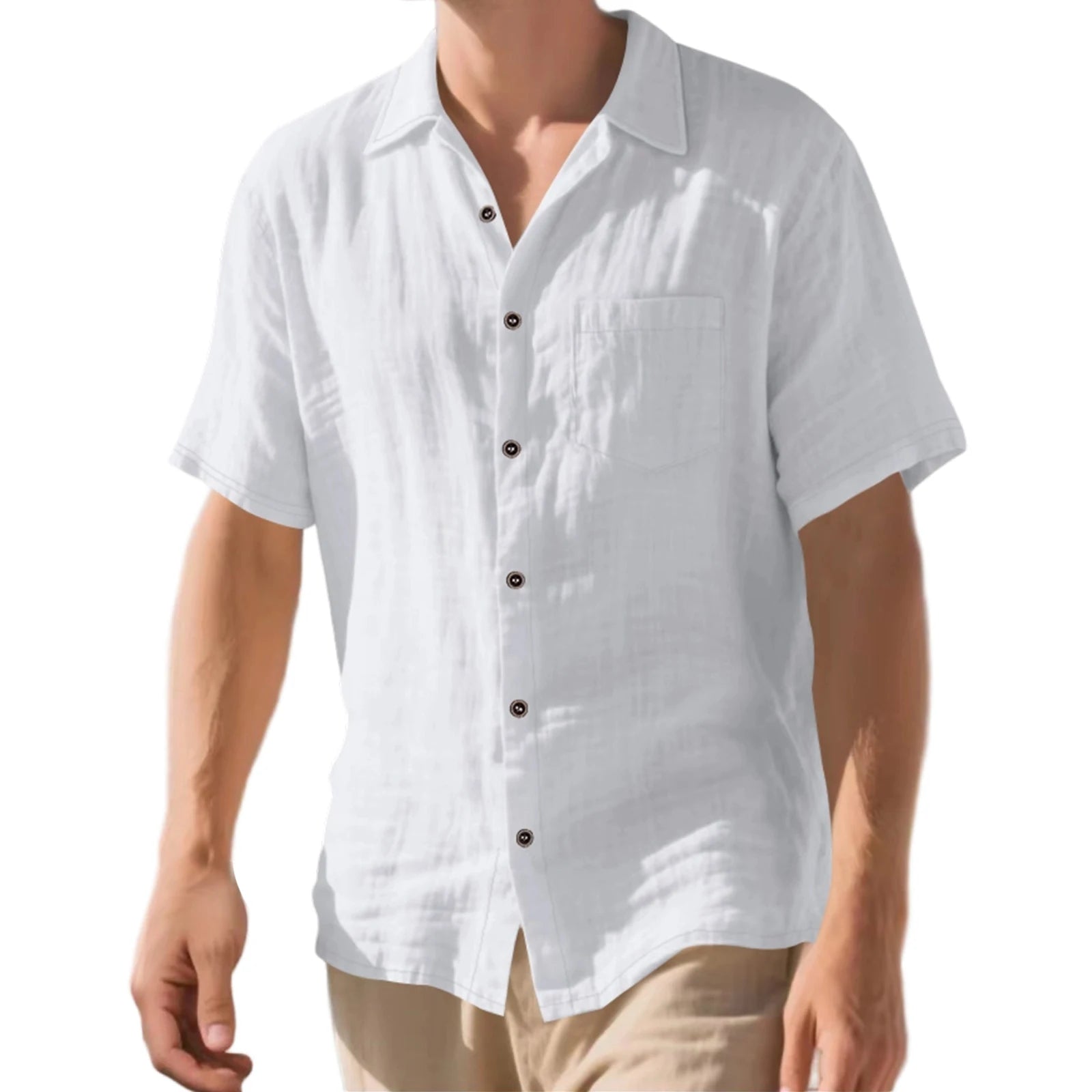 Men's Linen Button Shirt