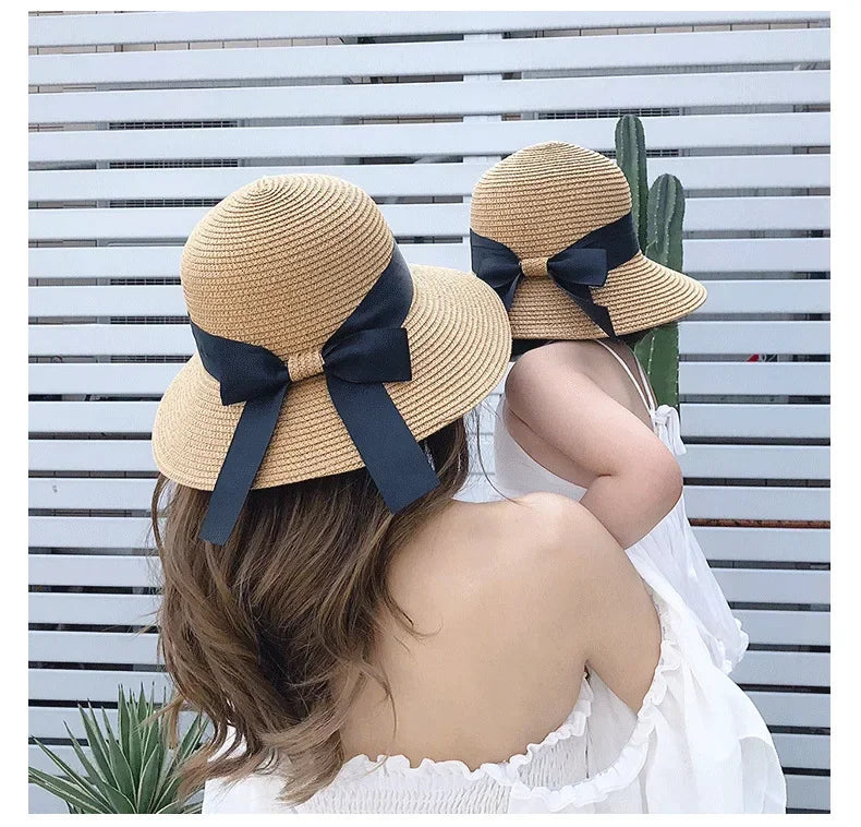 Mother & Kids Straw Sun Hat Set