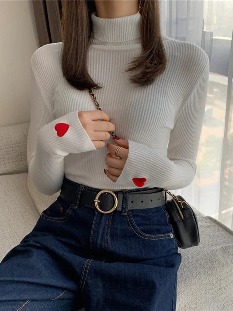 Heart Turtleneck Sweater