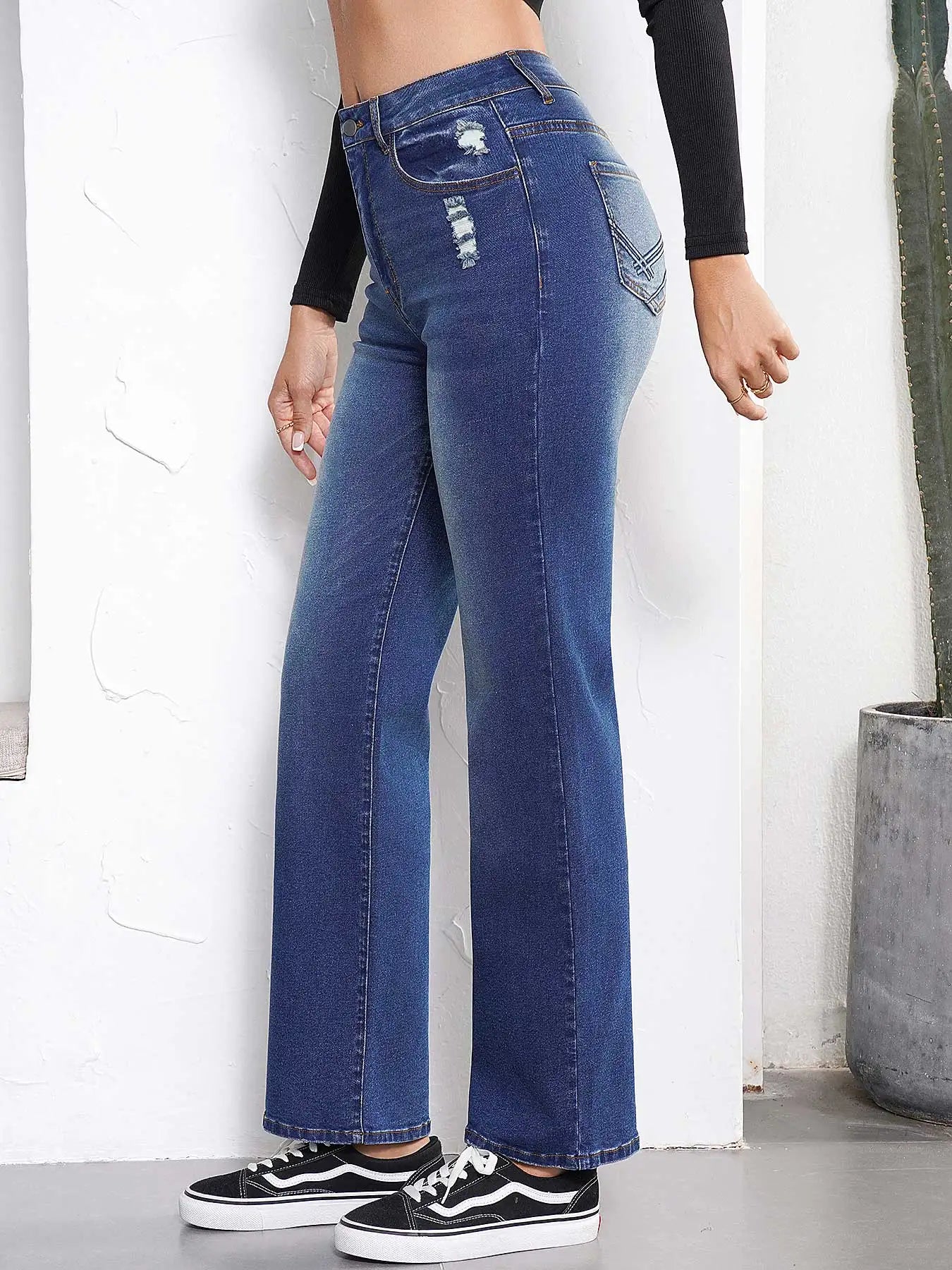 High-Waist Flared Jeans