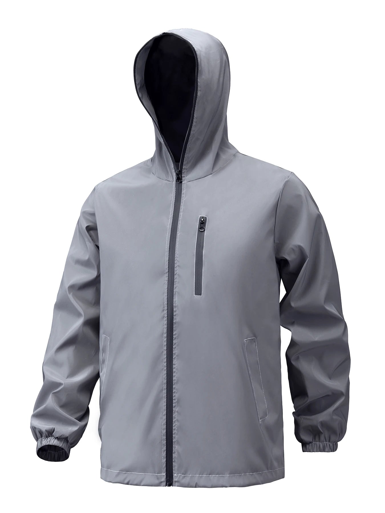 Reflective Hooded Windbreaker Jacket