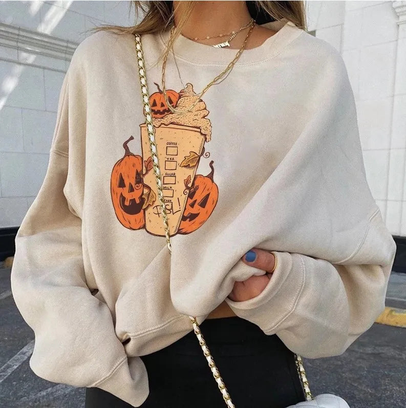 Pumpkin Print Sweatshirt