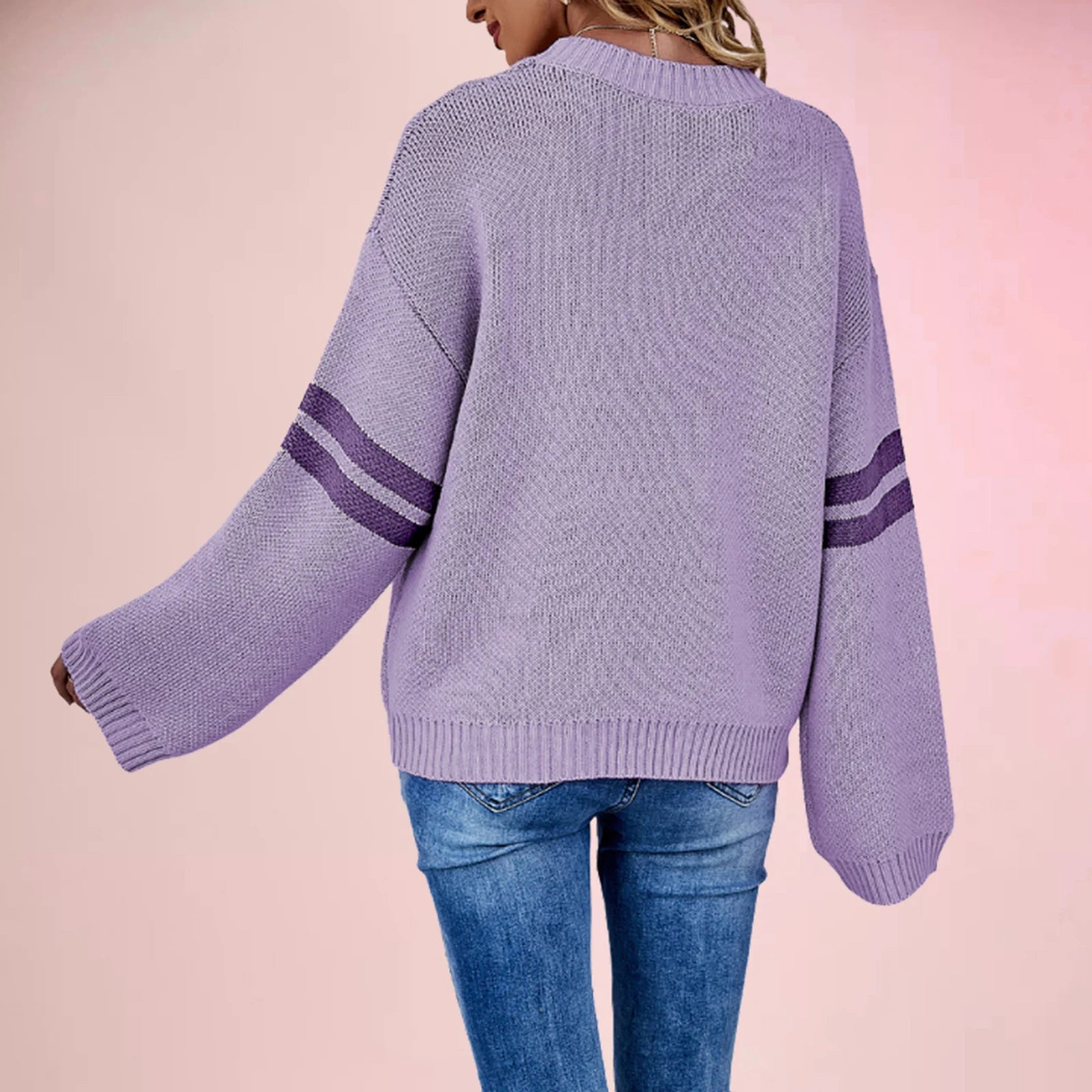 Contrast Color Knit Sweater