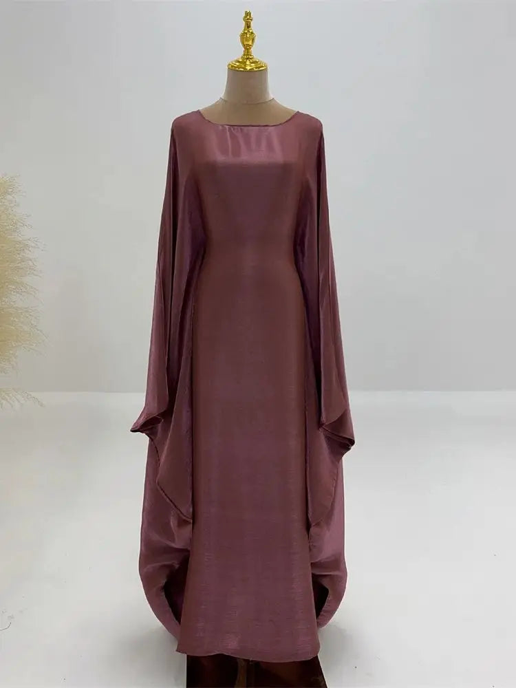 Women’s Summer Satin Butterfly Abaya Dress
