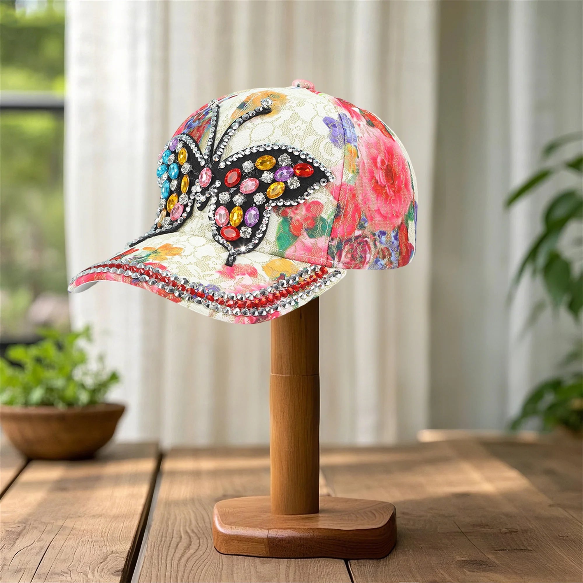 Rose Embroidered Visor