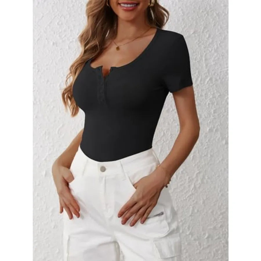Women's Henley Button T-Shirt