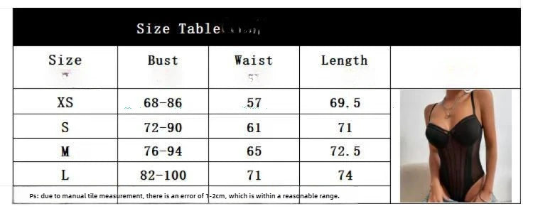 Size guide for Women's Deep V Neck Top