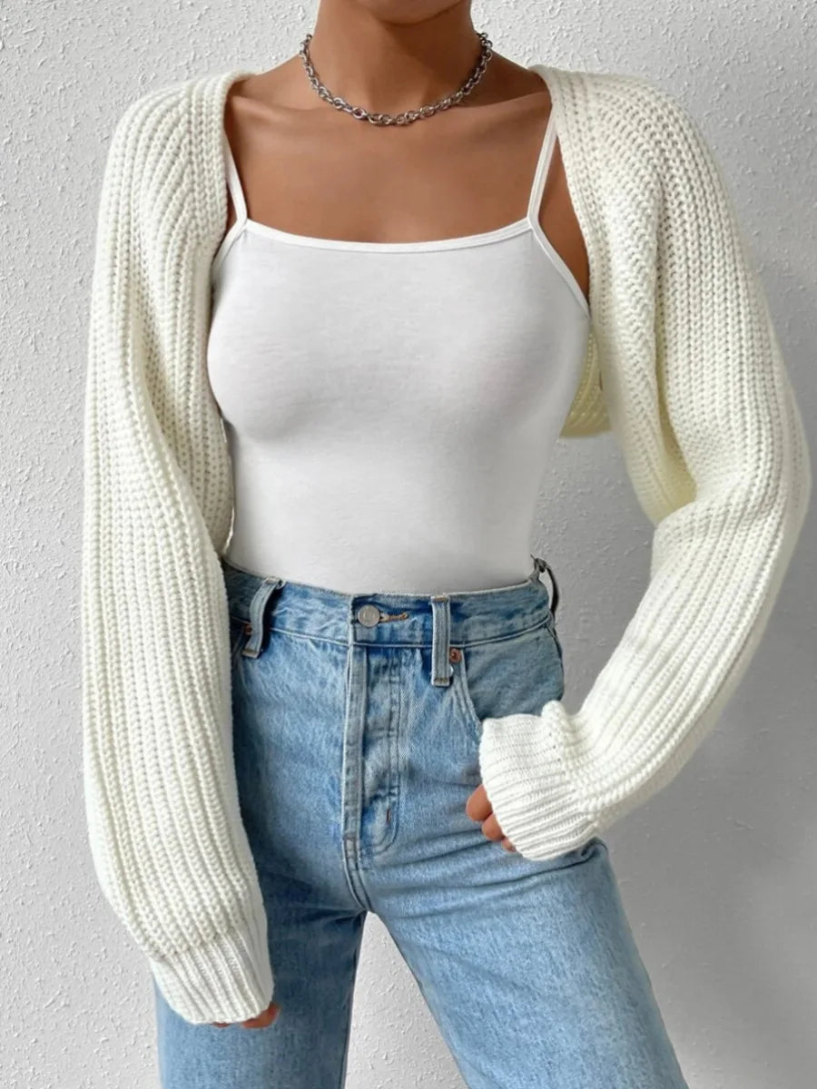 Ribbed Cropped Cardigan