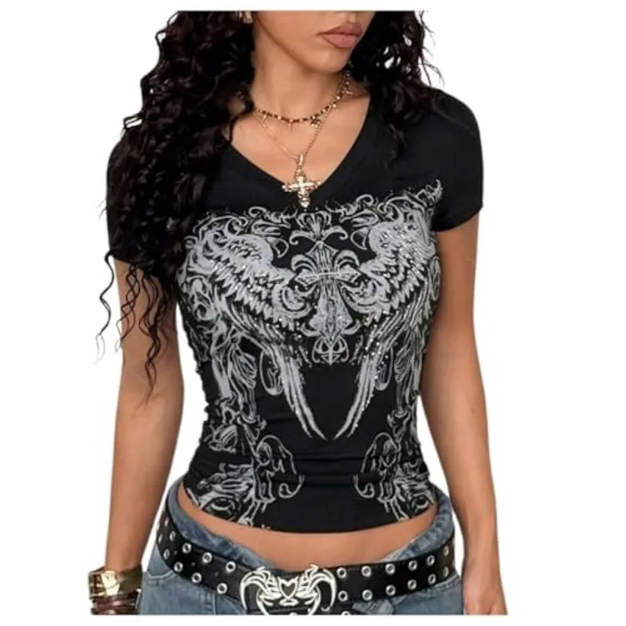 Women's Y2K Gothic Graphic T-Shirt