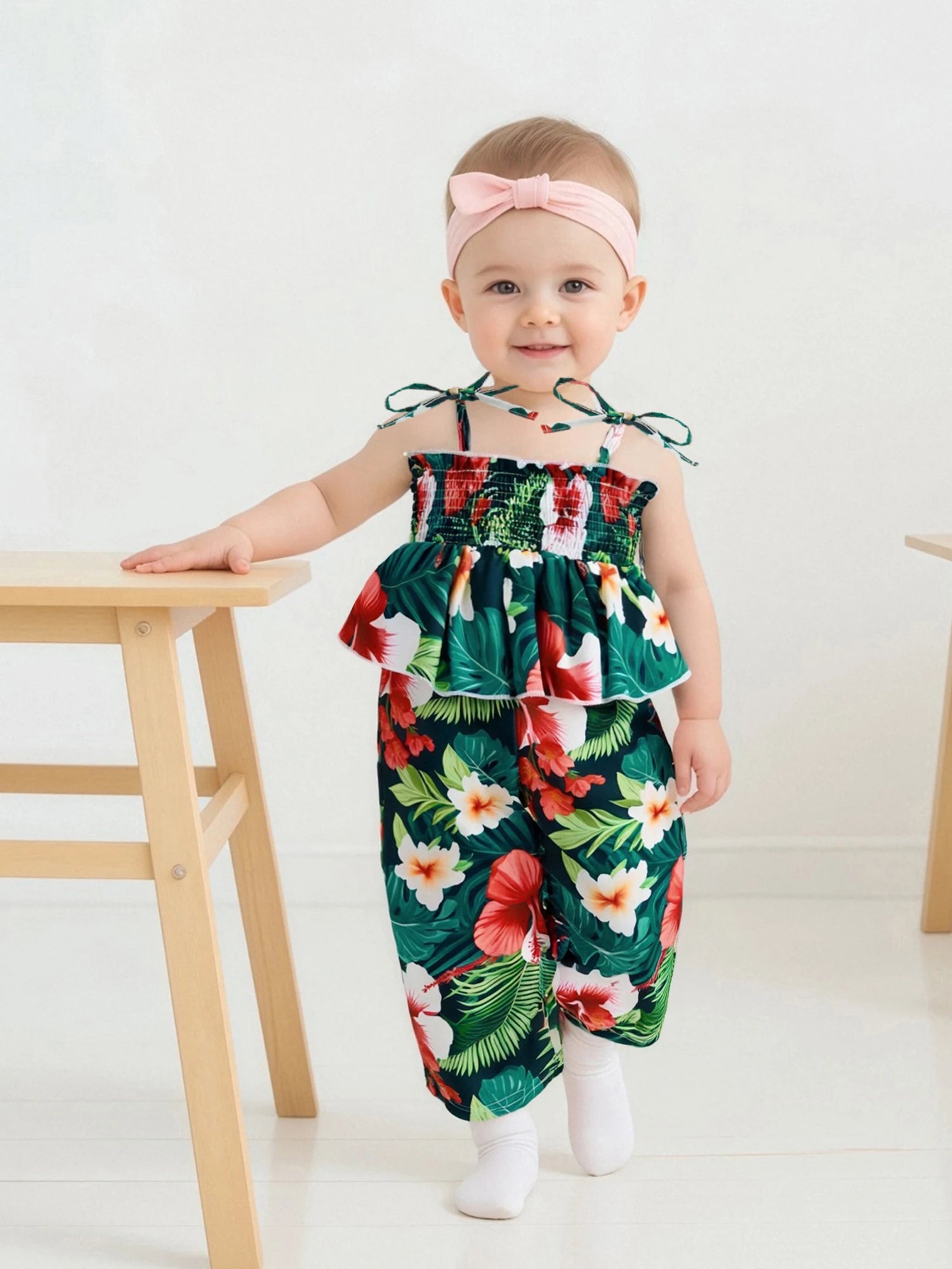 Toddler Girl Floral Jumpsuit