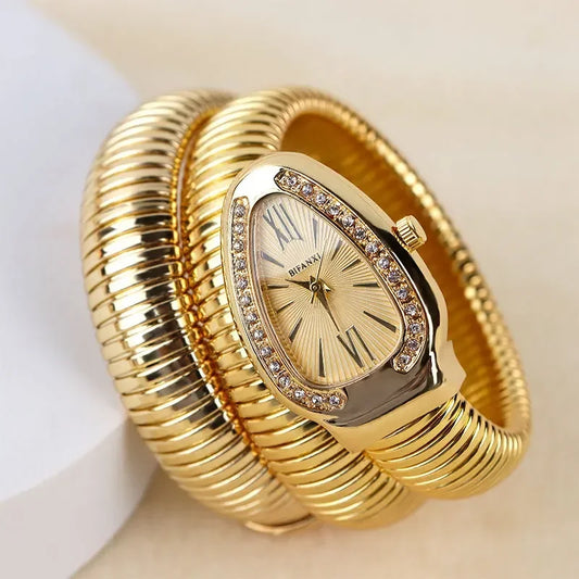 Luxury Women Quartz Watch Gold Stainless Steel Bracelet Wristwatch