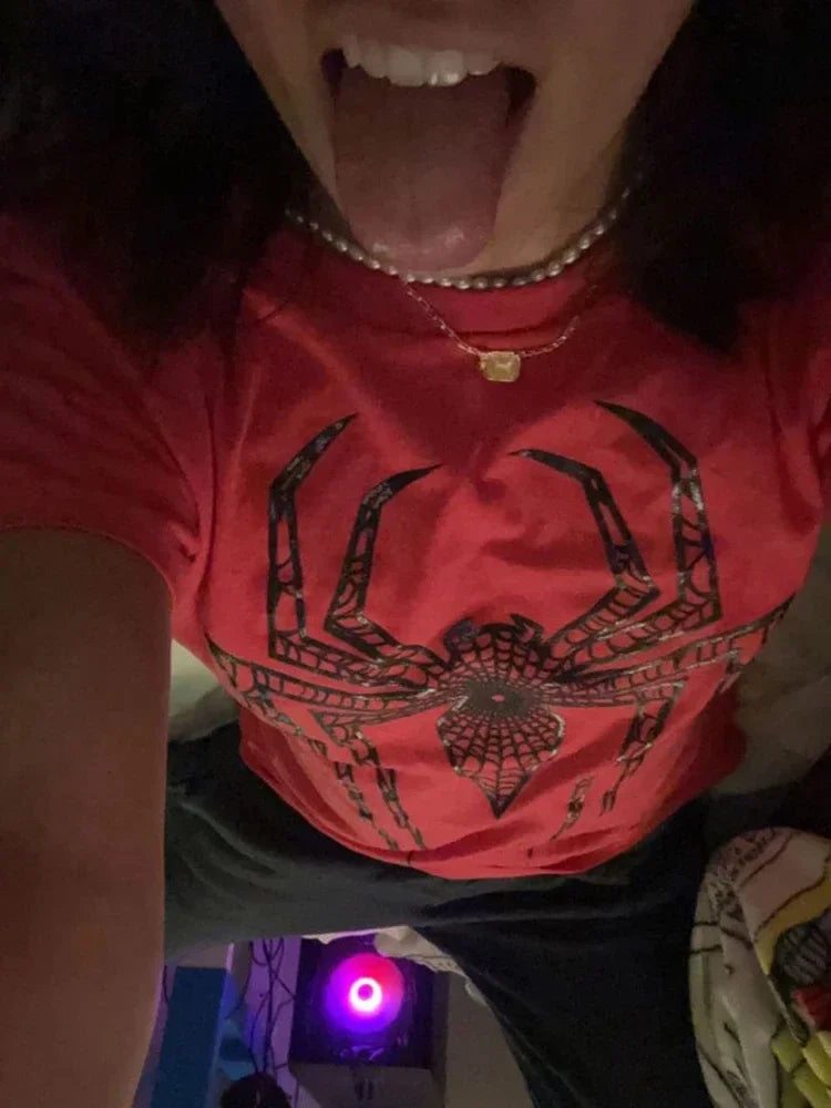 Women's Spider Graphic Crop T-Shirt