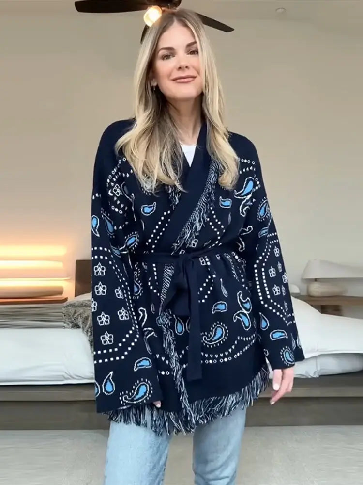 Patchwork Jacquard Cardigan