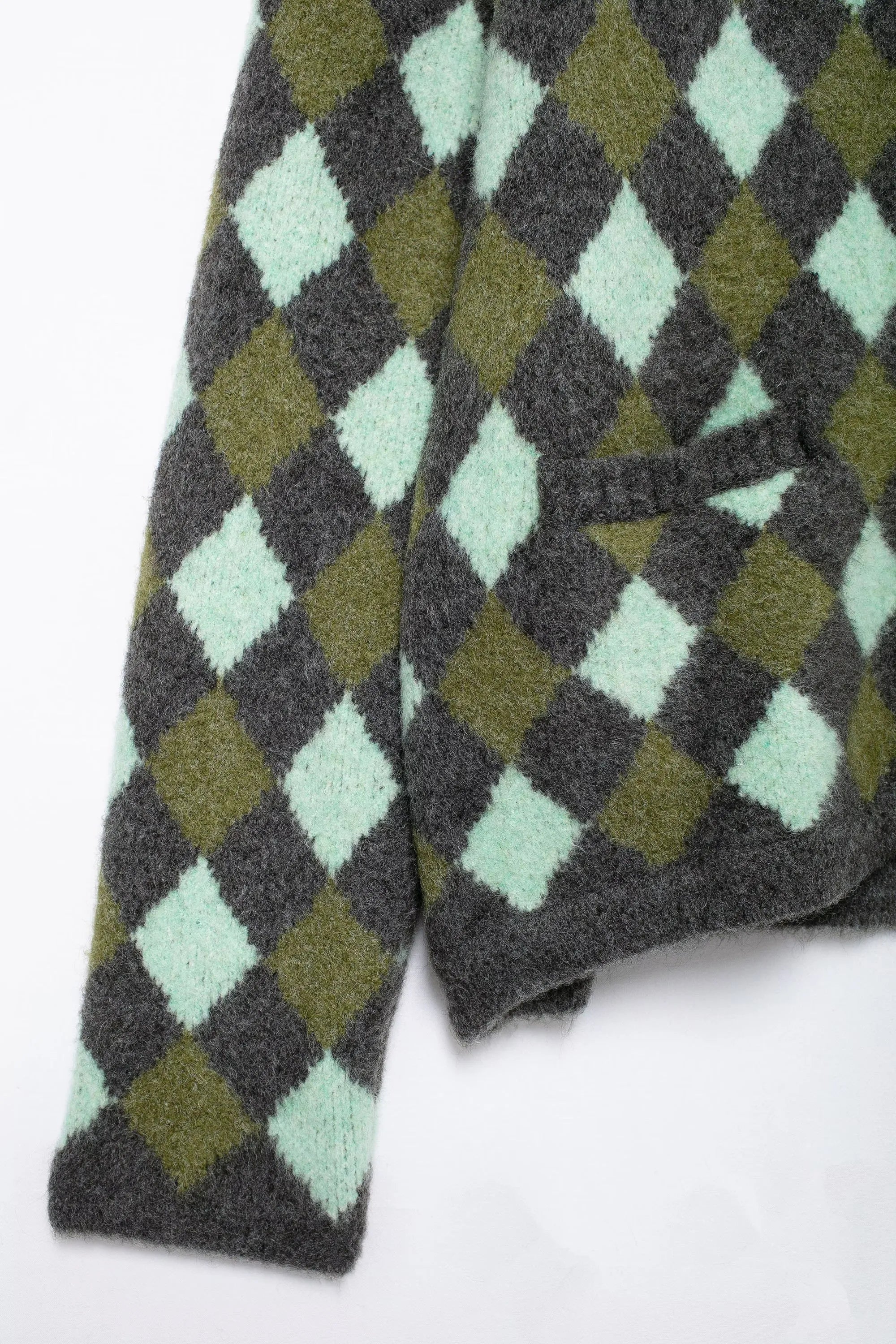 Vintage Argyle Knit Cardigan