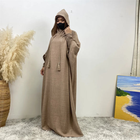 Women's 12-Color Hooded Abaya Robe