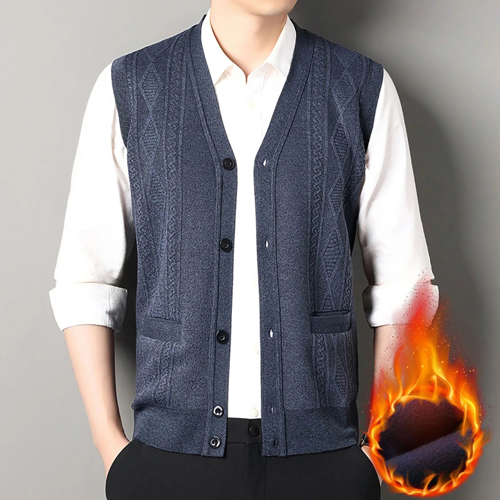 Plaid Velvet Cardigan Vest