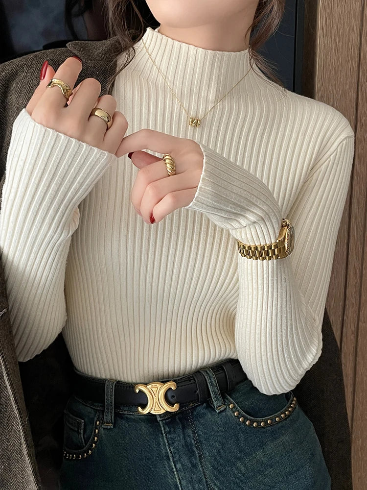 Slim Turtleneck Knit Sweater