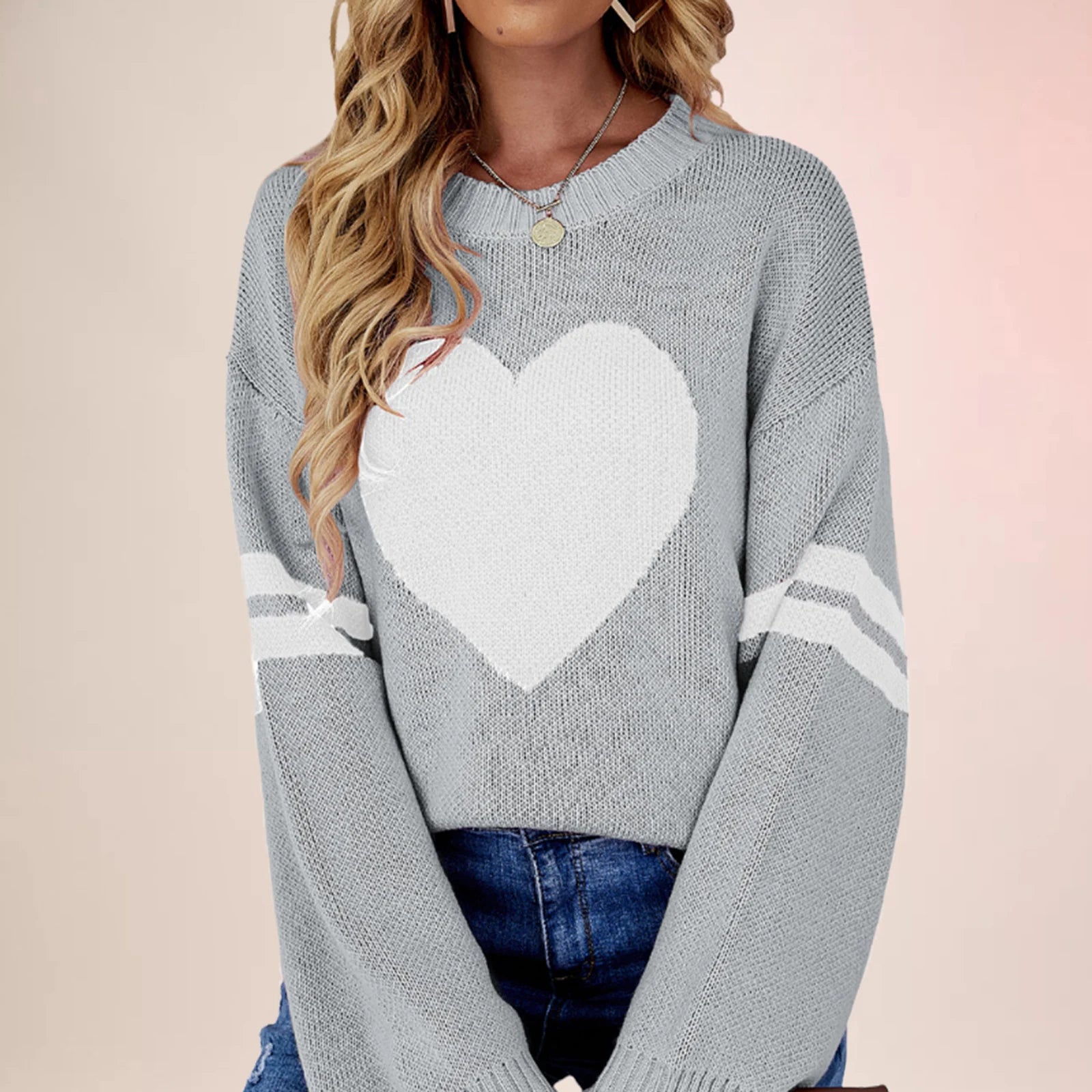 Contrast Color Knit Sweater