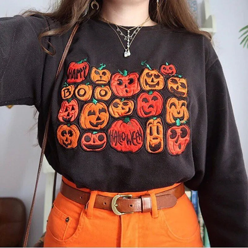 Pumpkin Print Sweatshirt