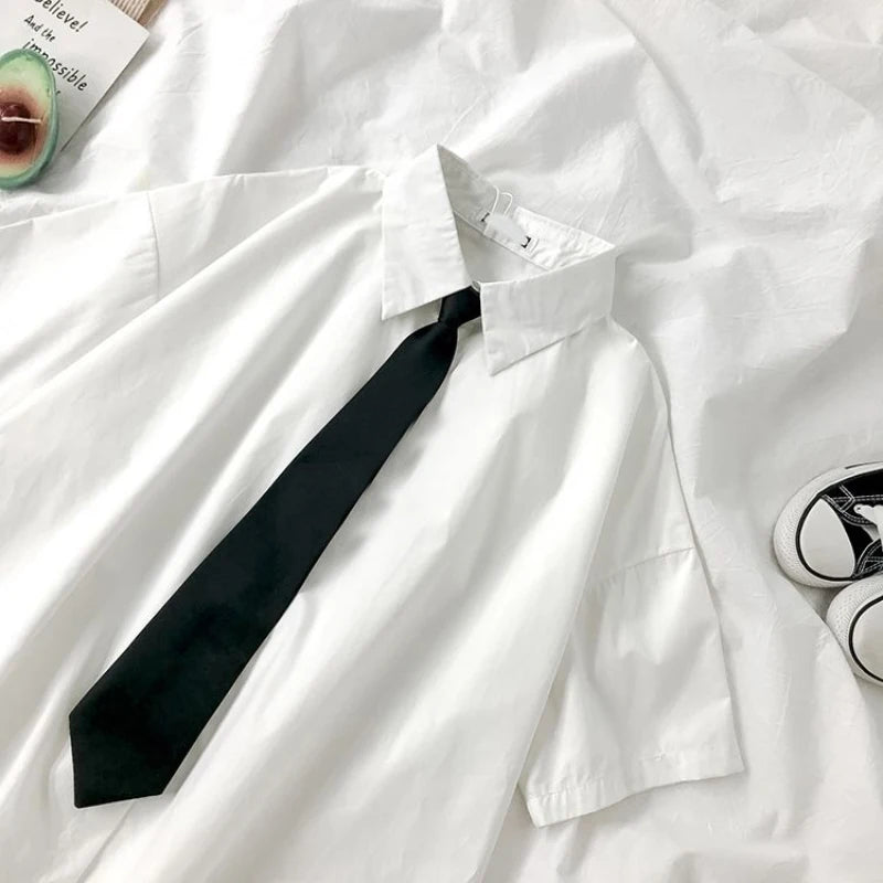 Preppy Tie White Shirt