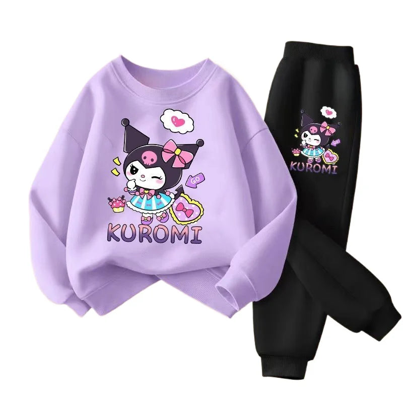 Kuromi cartoon girls tracksuit
