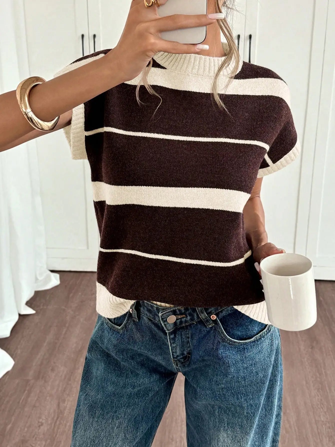Women's Striped Knit Casual Top
