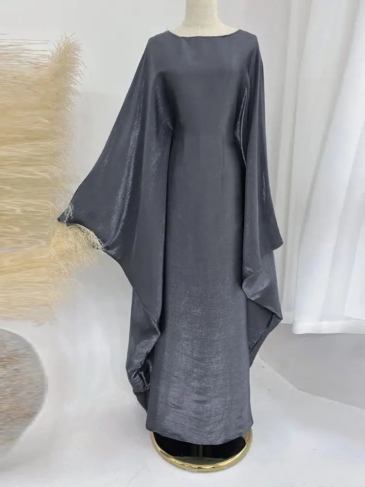Women’s Summer Satin Butterfly Abaya Dress
