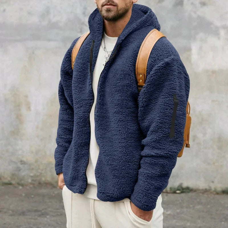 Men's Double-Sided Fleece Hooded Jacket