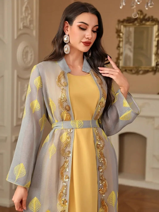 Abayas: Embroidered 2-Piece Set