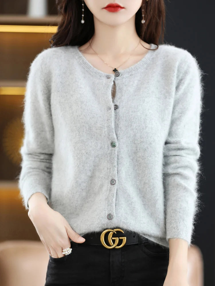 Mink Cashmere Knit Cardigan