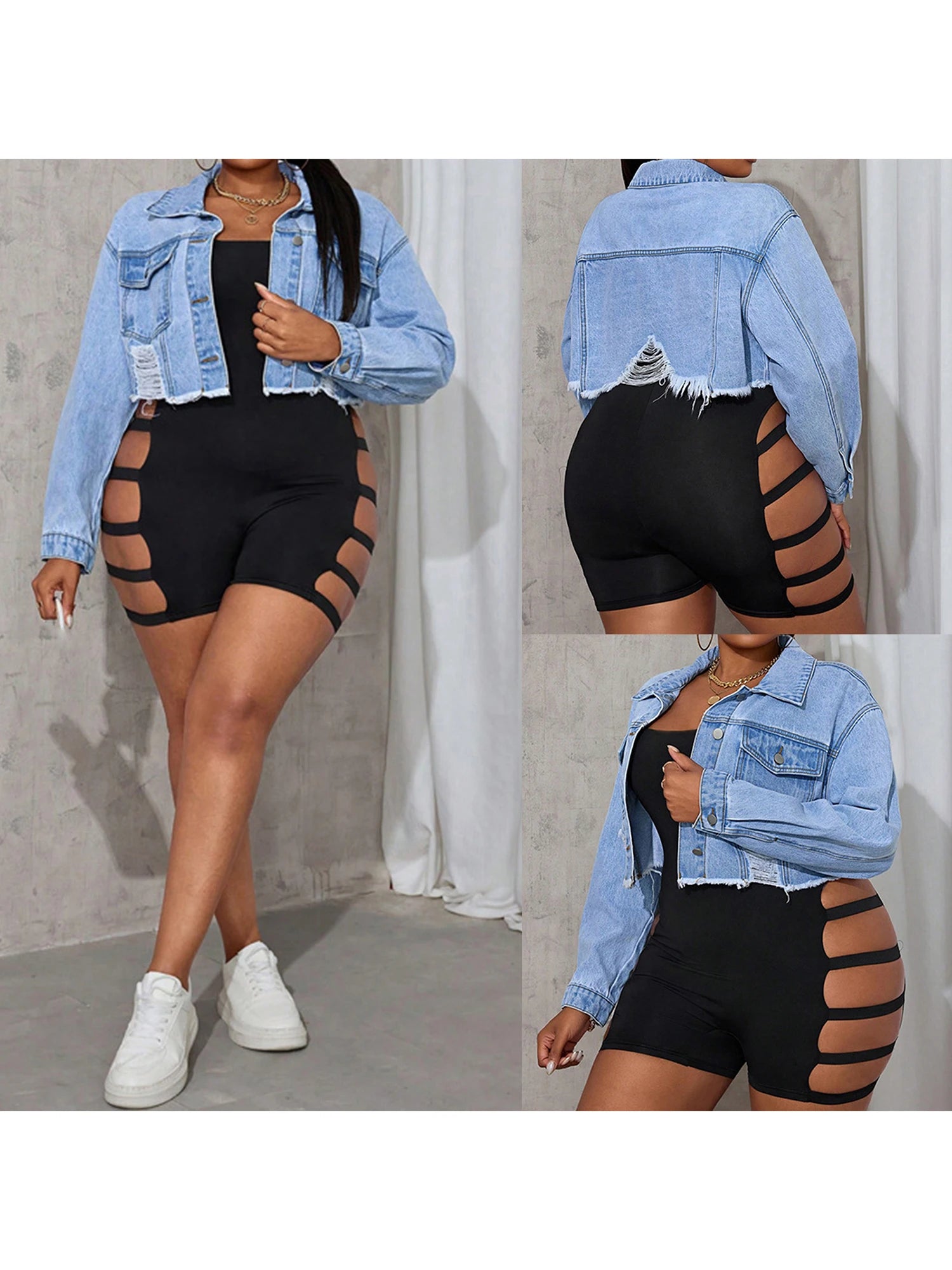 Women Cropped Denim Jacket