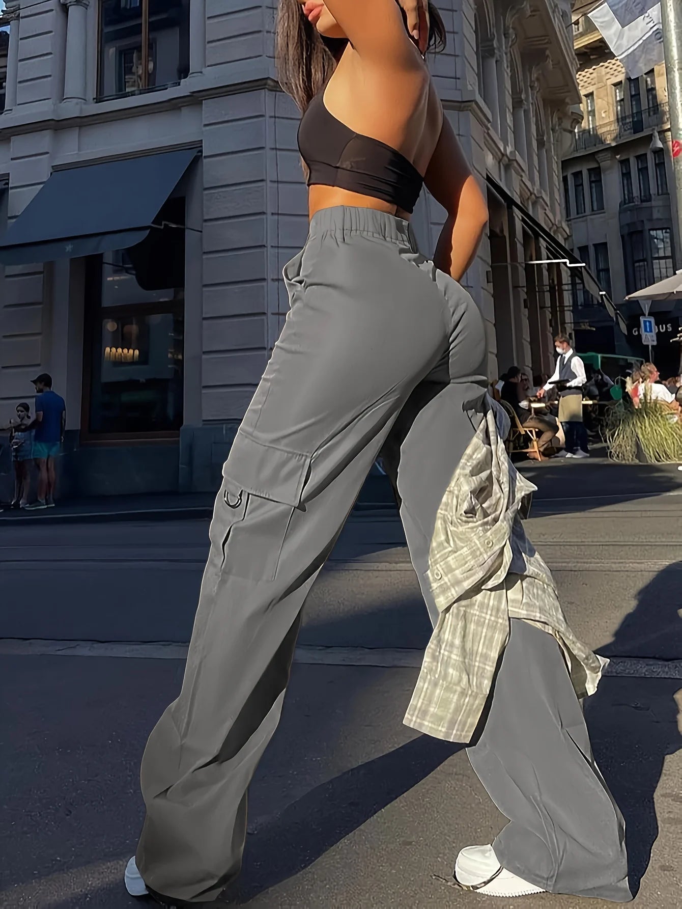Wide-Leg Cargo Pants