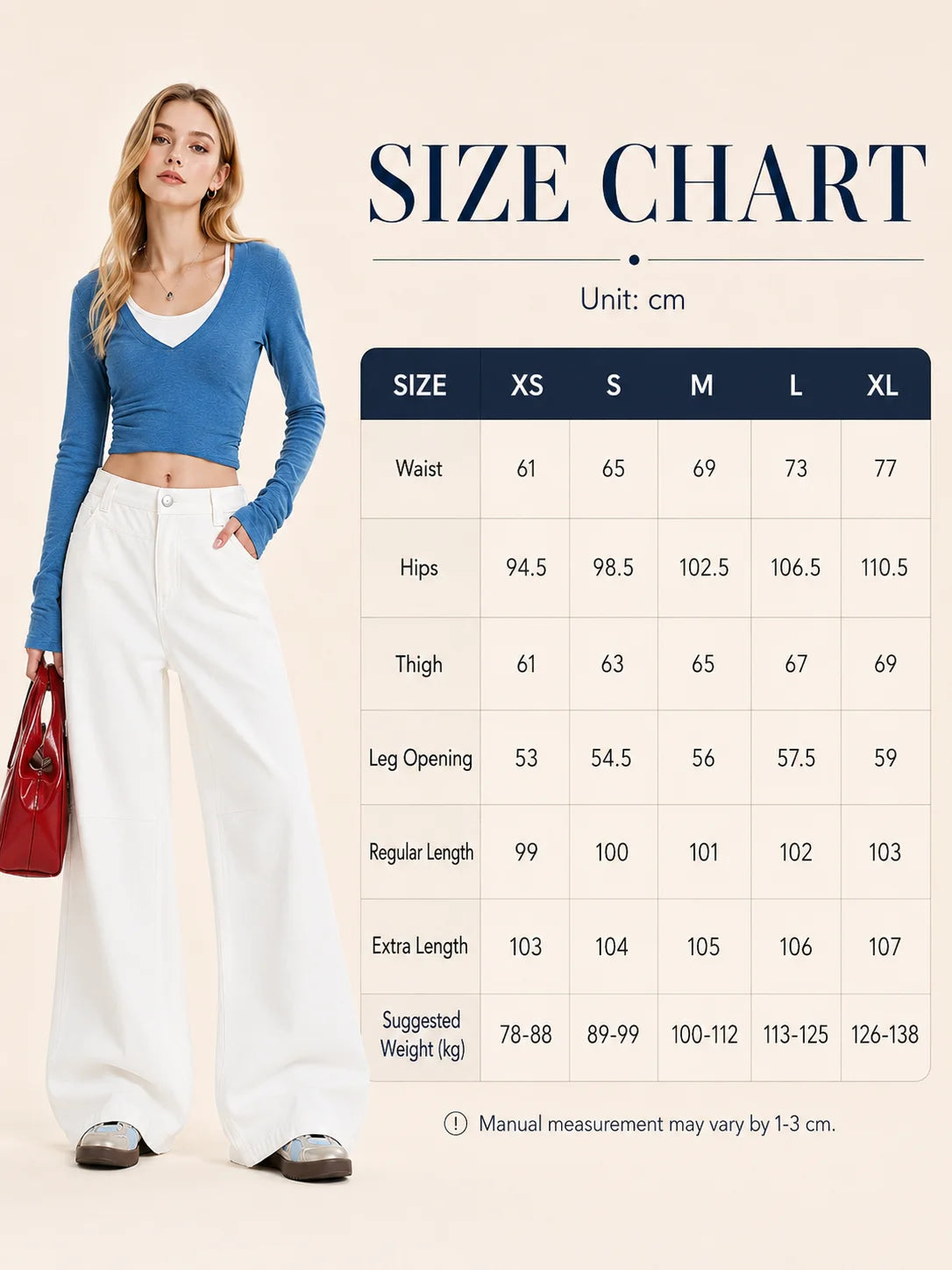 White High-Waist Wide-Leg Jeans