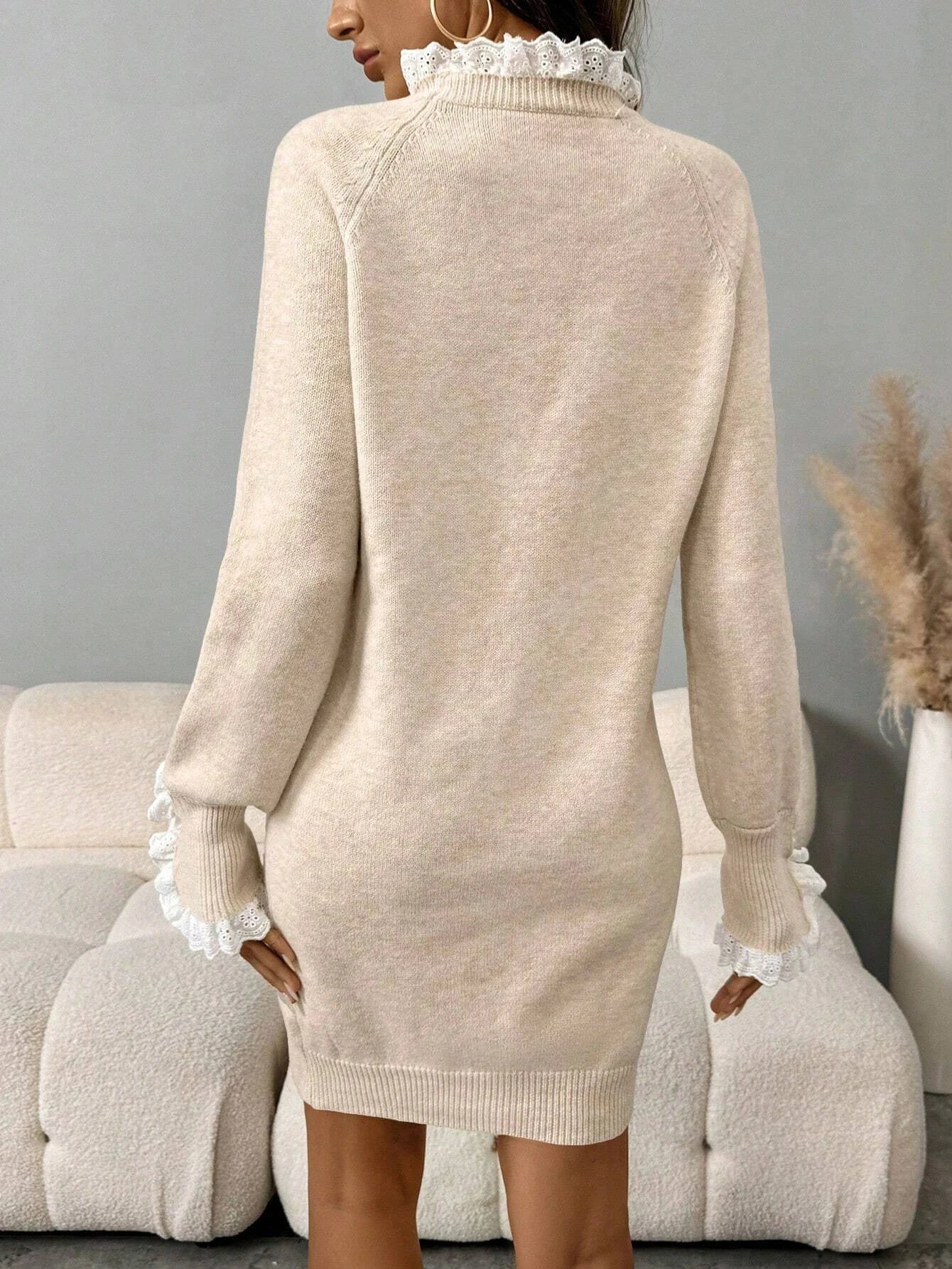 Lace Splicing Sweater