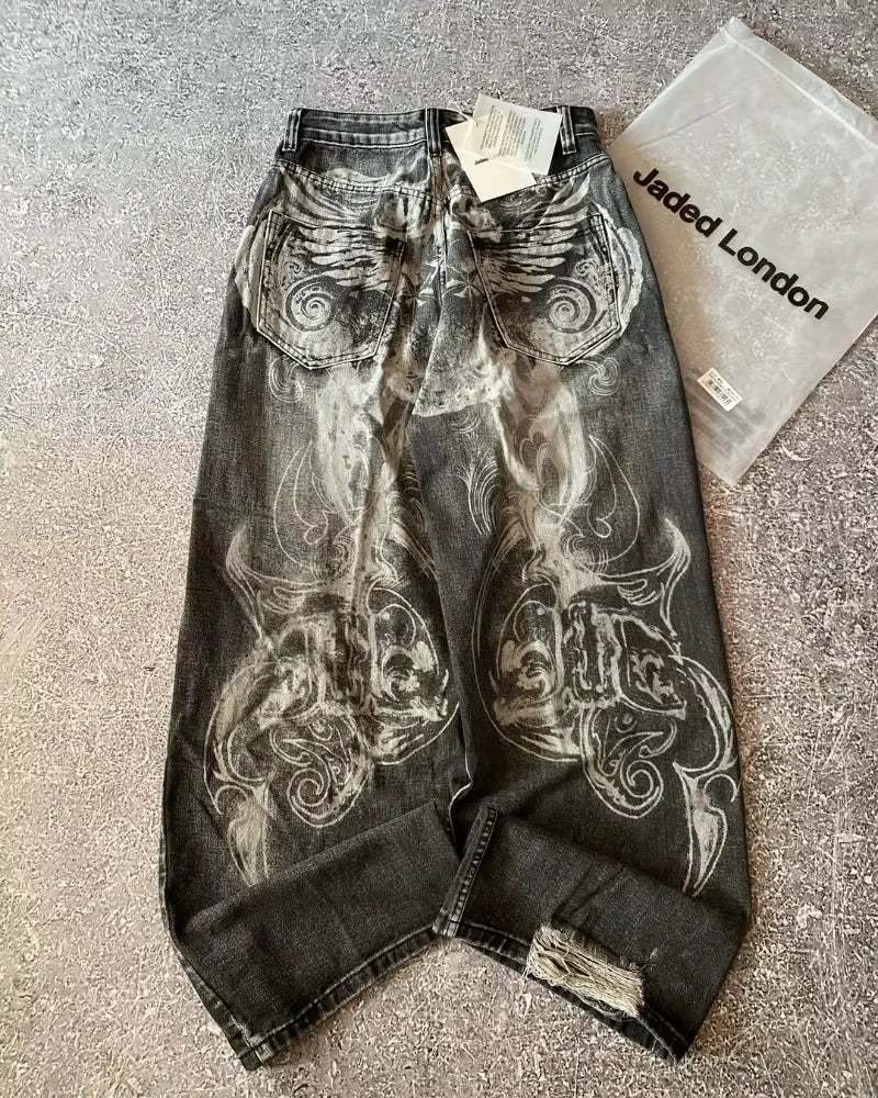 Y2K Embroidered Baggy Jeans