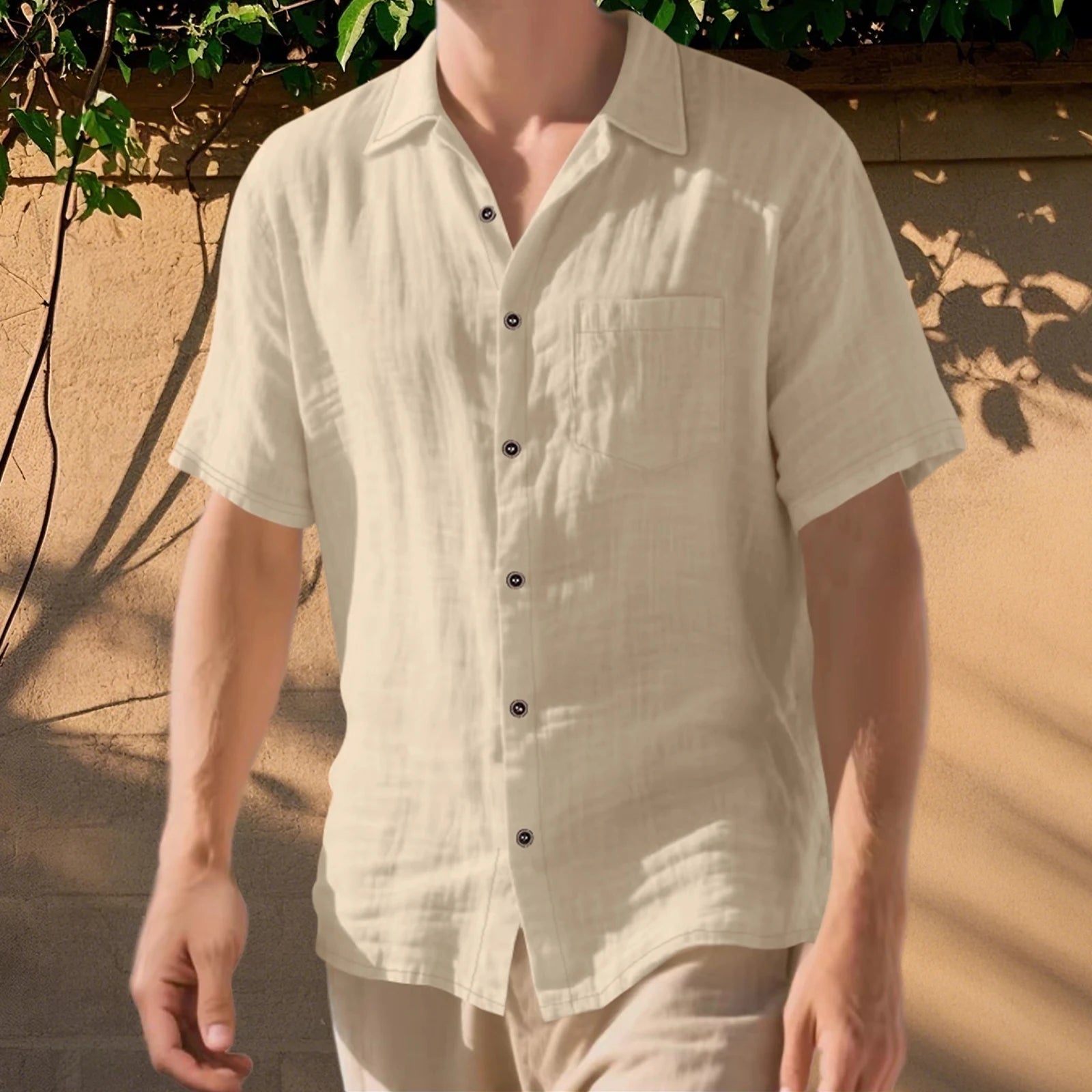 Men's Linen Button Shirt