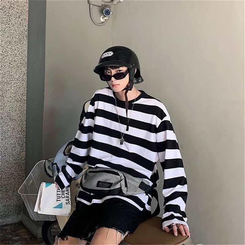 Korean Hip Hop Stripe T-Shirt